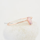 Pink Chalcedony Bracelet, Pink Chalcedony 10x17mm Coffin Shape Silver Gemstone Bracelet, Rose Gold Plated Bracelets Gift For Girlfriends